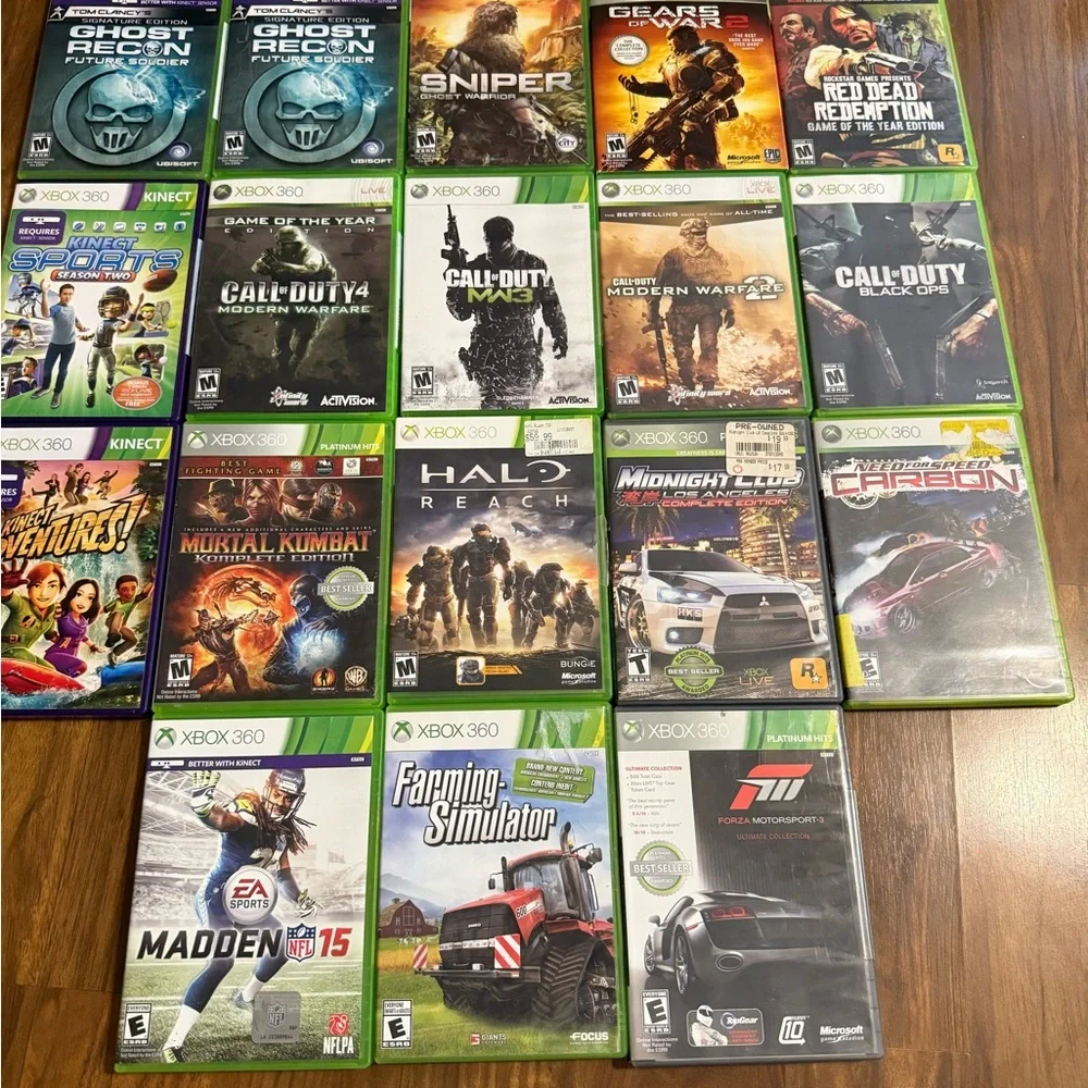 Xbox 360 Black Console 250GB with games